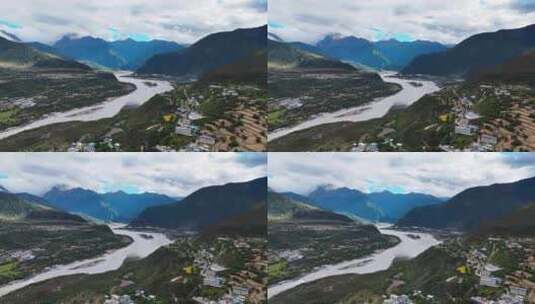 航拍雅鲁藏布江大峡谷河流高清在线视频素材下载