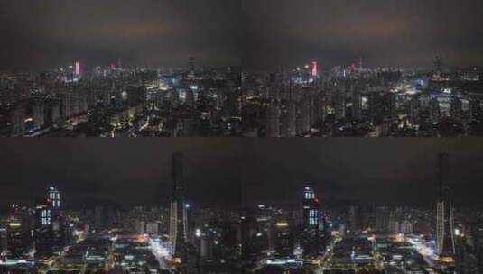 深圳-罗湖航拍空镜-夜晚高清在线视频素材下载
