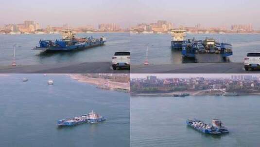 荆州轮渡 汽渡码头 摆渡船高清在线视频素材下载