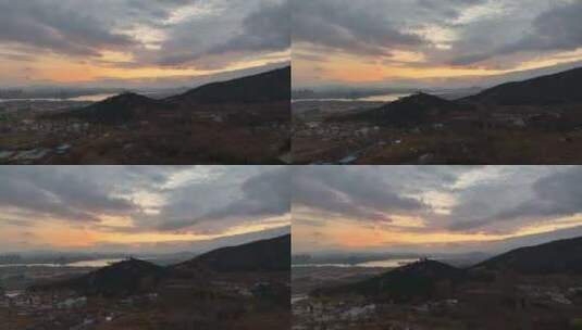 天平湖最美晚霞高清在线视频素材下载