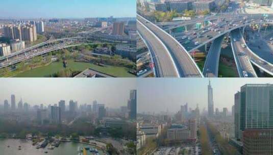 南京市城市地标航拍高清在线视频素材下载