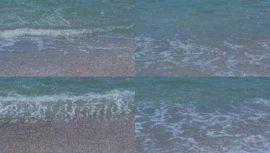 海浪海水冲刷拍打海滩高清在线视频素材下载