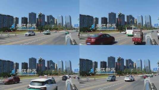 宜宾三江新区街景素材4K高清在线视频素材下载