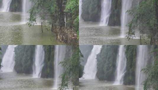 马岭河峡谷瀑布群航拍高清在线视频素材下载