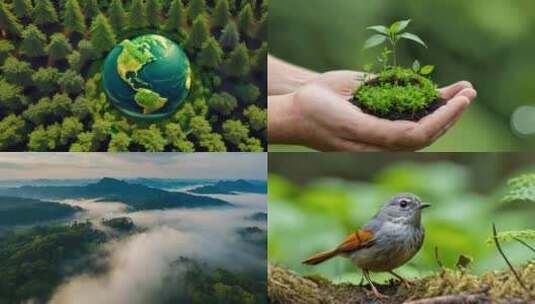 环保生态绿色地球碳中和创意视频高清在线视频素材下载