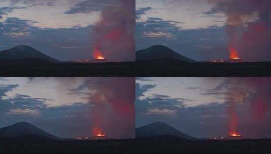 冰岛，火山，喷发，烟雾高清在线视频素材下载