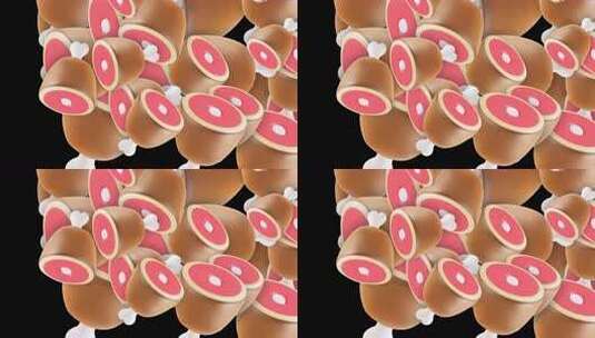 3D肉类表情符号转换4KAlpha通道高清在线视频素材下载