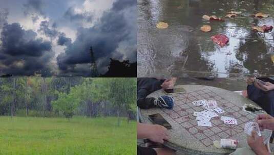 下雨天雷雨天气视频高清在线视频素材下载