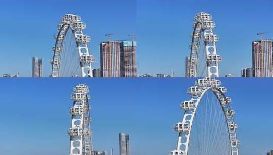 深圳欢乐港湾摩天轮航拍高清在线视频素材下载