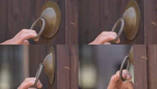 老式门环复古岁月感木门怀旧岁月高清在线视频素材下载