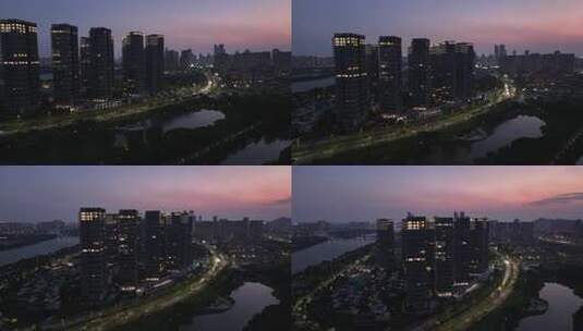 中国广东省佛山市佛山新城夜景高清在线视频素材下载
