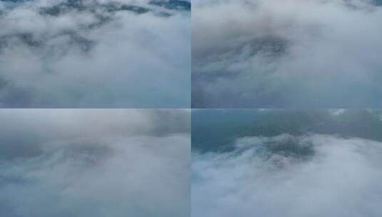 海南五指山黎祖大殿云海航拍高清在线视频素材下载