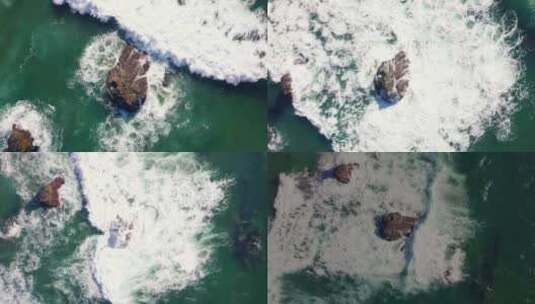 海浪 蔚蓝海浪 礁石 拍打高清在线视频素材下载