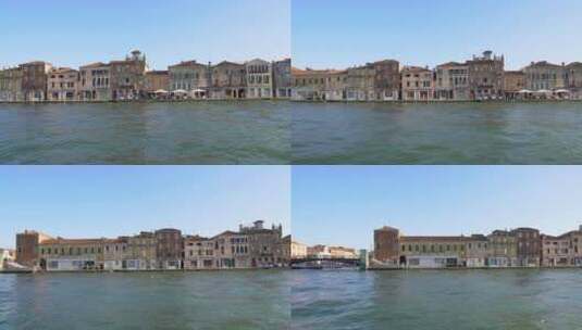 大运河水上游，欣赏威尼斯奇妙的建筑和桥梁高清在线视频素材下载