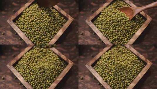豆子绿豆下降 丰收 乡村振兴高清在线视频素材下载