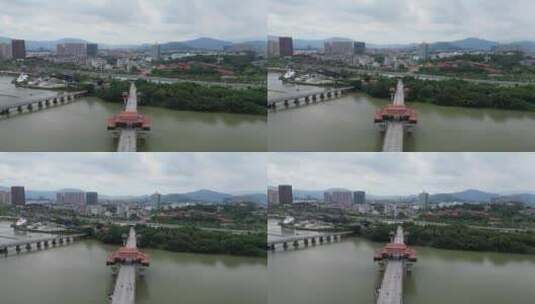 航拍福建漳州古城南山桥高清在线视频素材下载