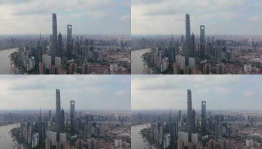 航拍上海陆家嘴建筑高清在线视频素材下载