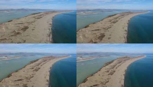 泻湖海形成的沙障高清在线视频素材下载