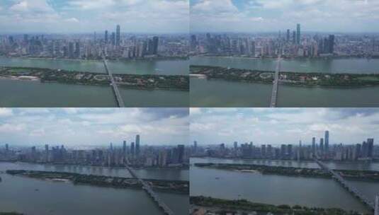 4K长沙城市宣传片大全景天际线蓝天白云高清在线视频素材下载