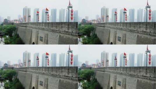 西安城墙的新灯笼高清在线视频素材下载