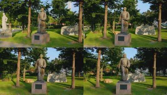 广东广州名人张弼士雕塑高清在线视频素材下载