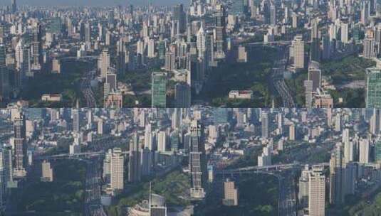 上海浦西延安高架清晨航拍高清在线视频素材下载