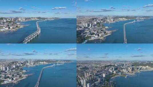 大连跨海大桥航拍高清在线视频素材下载
