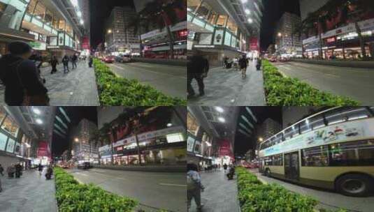 香港马路街景夜景高清在线视频素材下载