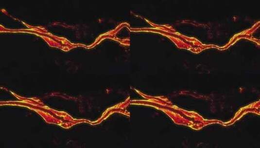 航拍火山岩浆流动高清在线视频素材下载