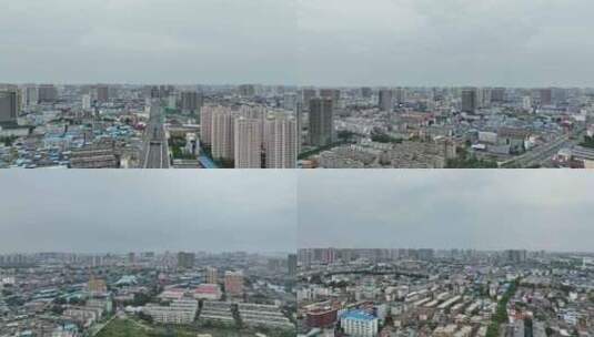 航拍南阳城市多镜头高清在线视频素材下载