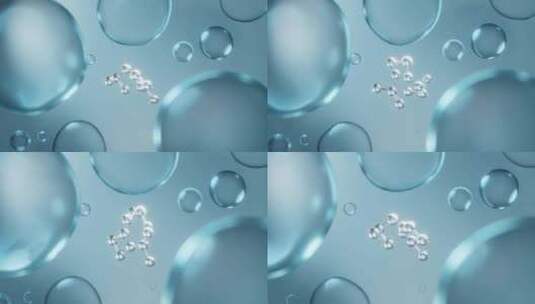 3d液体分子气泡高清在线视频素材下载