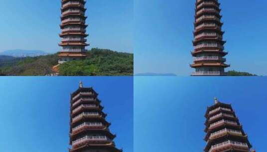 江门白水带风景区龙光塔高清在线视频素材下载