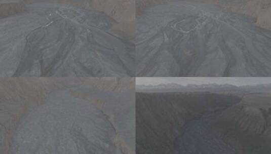 经典航拍低飞安吉海大峡谷抬升发现雪山高清在线视频素材下载