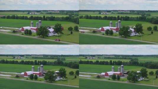 美国俄亥俄州农村的美国农业景观农场谷仓和高清在线视频素材下载