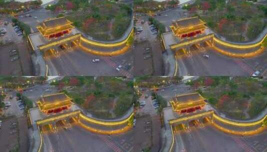 惠州朝京门俯拍夜景高清在线视频素材下载