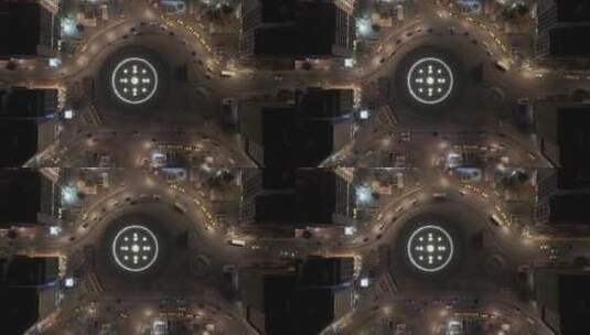 雅典的奥诺尼亚广场在夜晚俯瞰高清在线视频素材下载