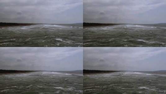 阴天下的海浪高清在线视频素材下载