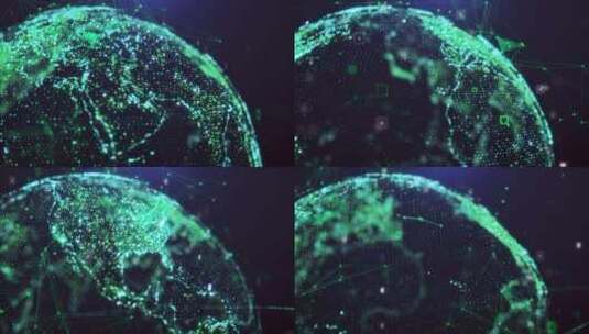 立体网络地球转动的背景视频高清在线视频素材下载