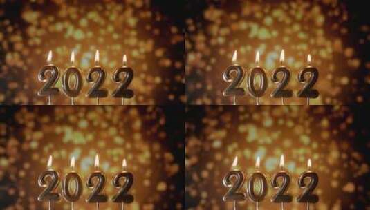 数字2022蜡烛的特写高清在线视频素材下载