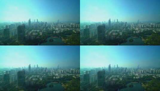 蓝天城市风光深圳高楼建筑高清在线视频素材下载