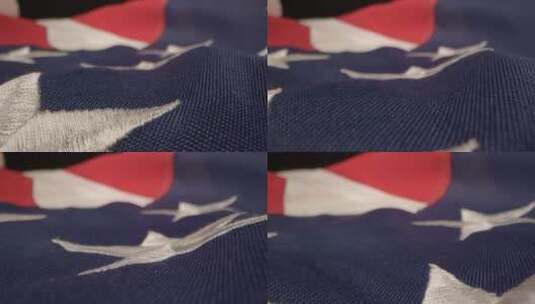 美利坚合众国国旗上滑动极端特写镜头高清在线视频素材下载