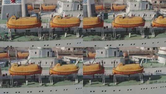 4K航拍中国上海停靠在滨江退役的远望号02高清在线视频素材下载