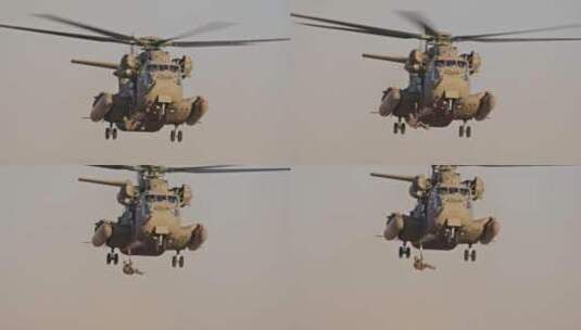 空军军事演习的直升机高清在线视频素材下载