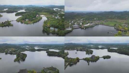 4k航拍赤城湖唐兴书院文旅目的地合集2高清在线视频素材下载