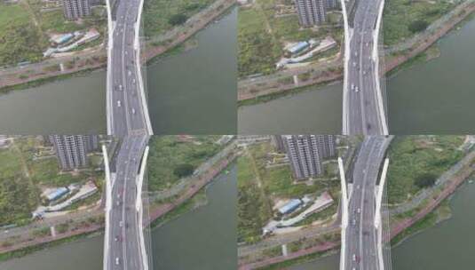 下班高峰的城市桥梁高清在线视频素材下载