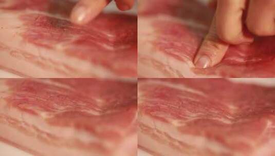 一块五花肉的纹理高清在线视频素材下载