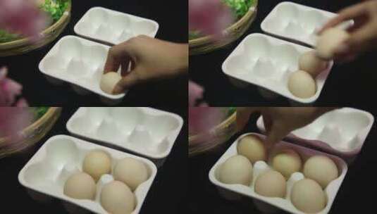 收纳鸡蛋鸡蛋架子高清在线视频素材下载