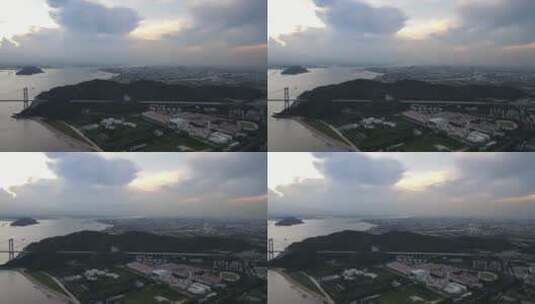 珠江口海域的夕阳高清在线视频素材下载