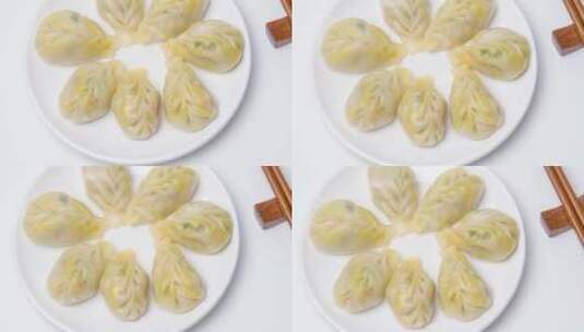 中国传统早点饺子煎饺4k视频高清在线视频素材下载