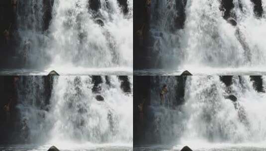瀑布-跳水跳瀑布高清在线视频素材下载